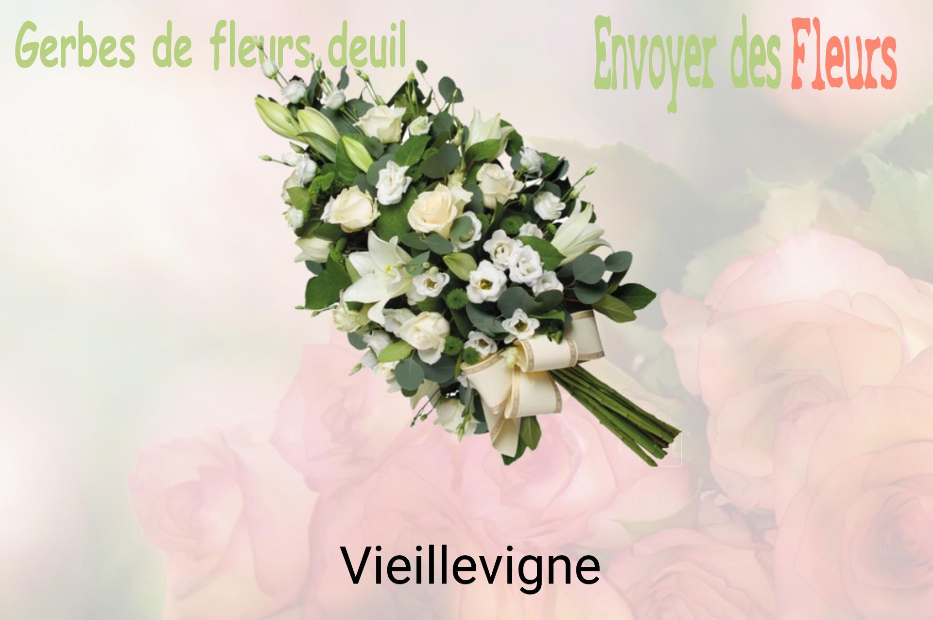 Gerbe de fleurs de deuil livrée à Vieillevigne